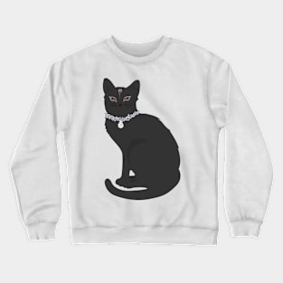 Fancy Black Cat Crewneck Sweatshirt